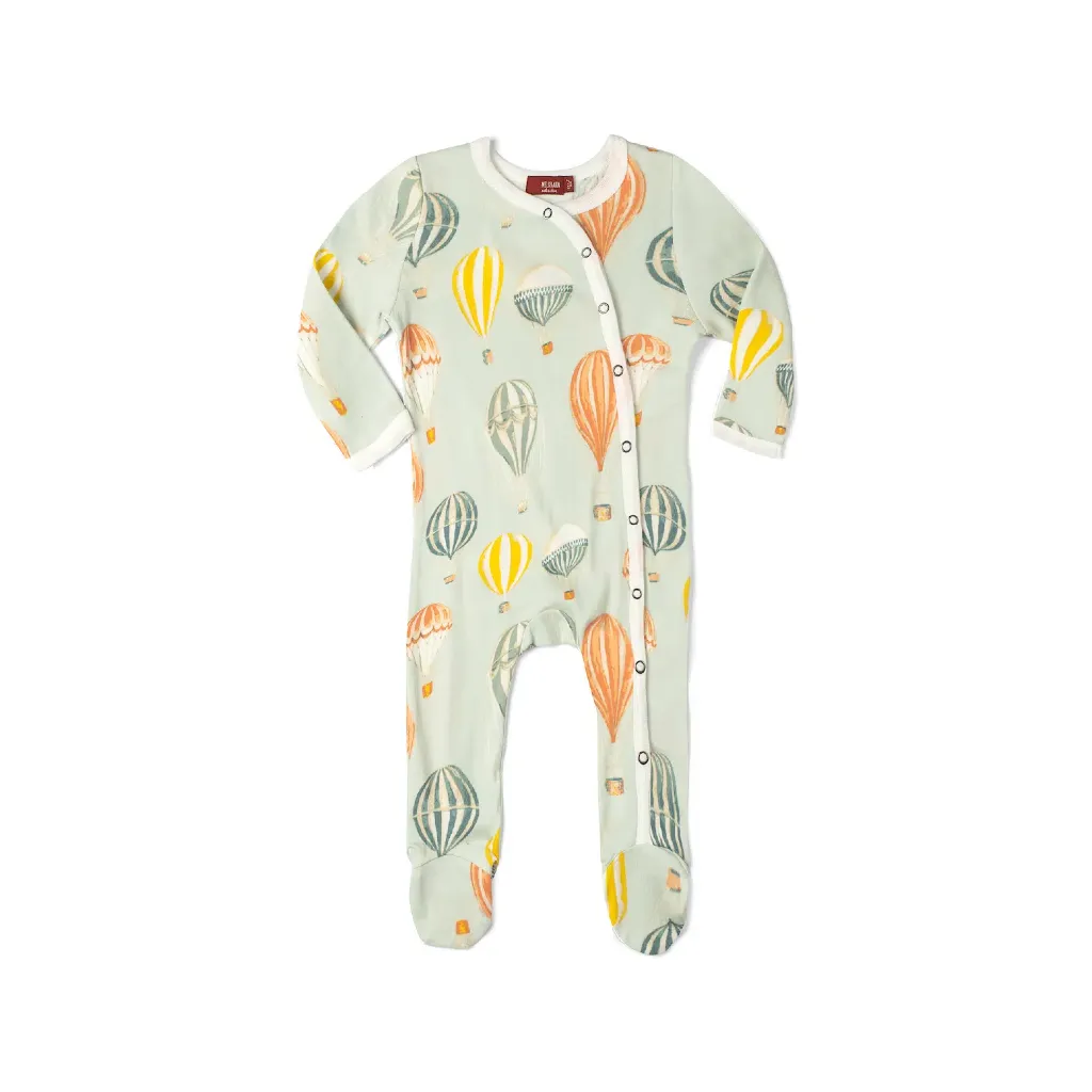 Organic Cotton Snap Footed Romper - Vintage Balloons