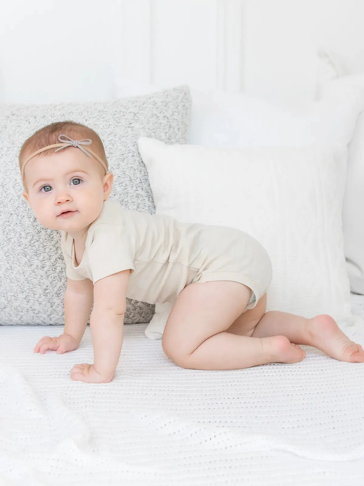 Organic Short Sleeve Onesie in Natural