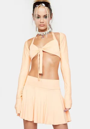 Peach We're Inevitable Skirt Set