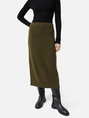 Pencil Knitted Skirt | Khaki