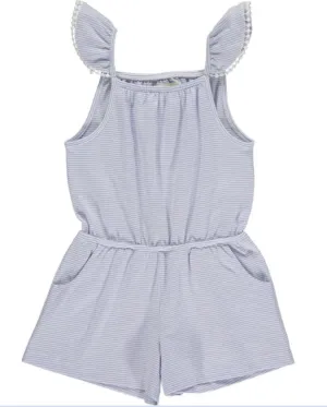 Periwinkle Cotton knit short  girl's romper