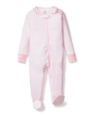 Pima Snug Fit Romper- Pink Stripe