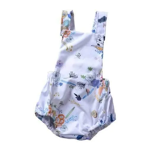 Plant Printed Baby Girls Romper