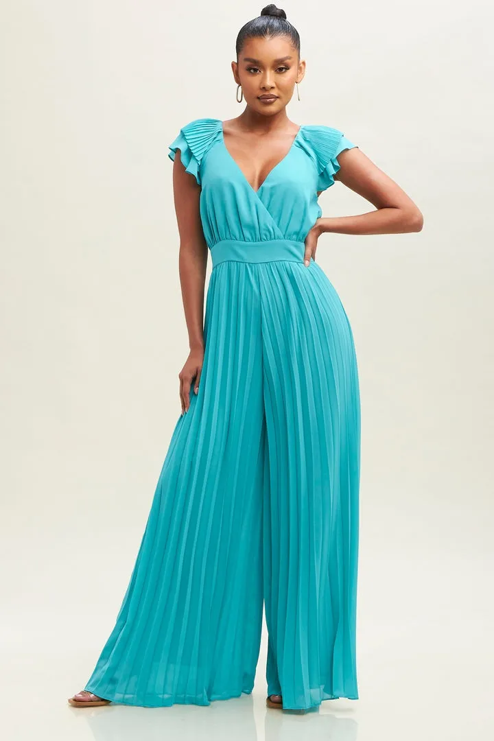 Pleated Chiffon Jumpsuit