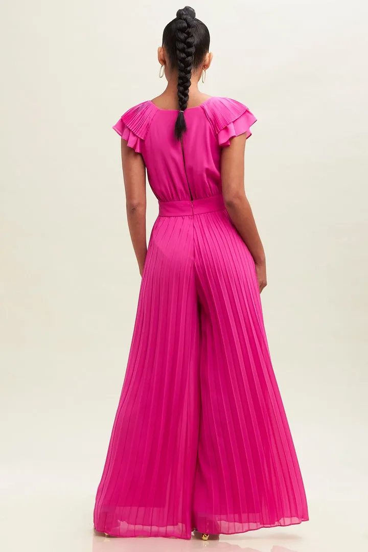 Pleated Chiffon Jumpsuit