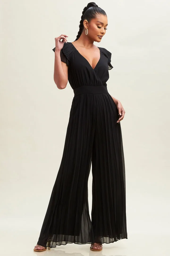 Pleated Chiffon Jumpsuit