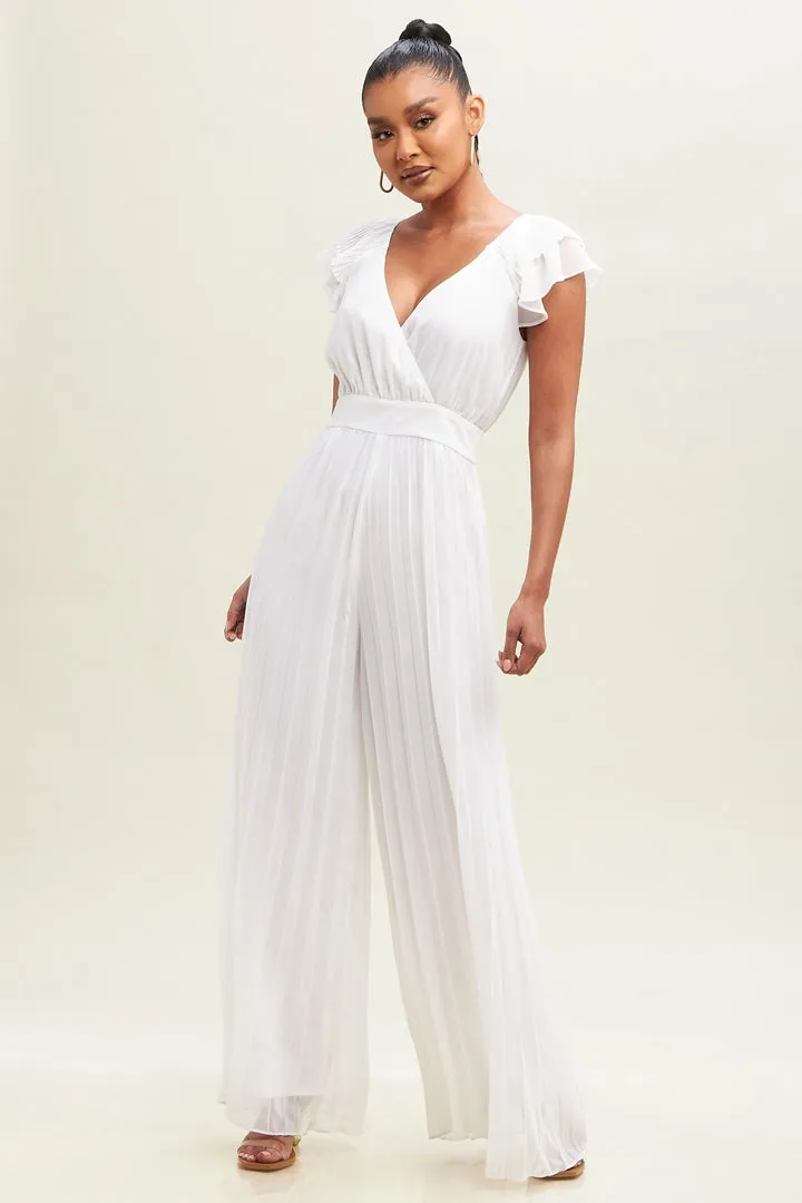 Pleated Chiffon Jumpsuit