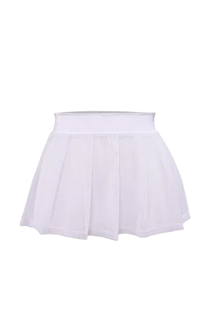 Pleated Mini skirt sheer mesh / Festival & Rave skirt / WHITE