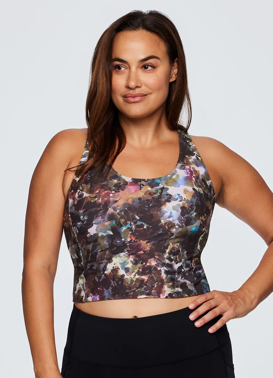 Plus Botanical Floral Shelf Bra Tank