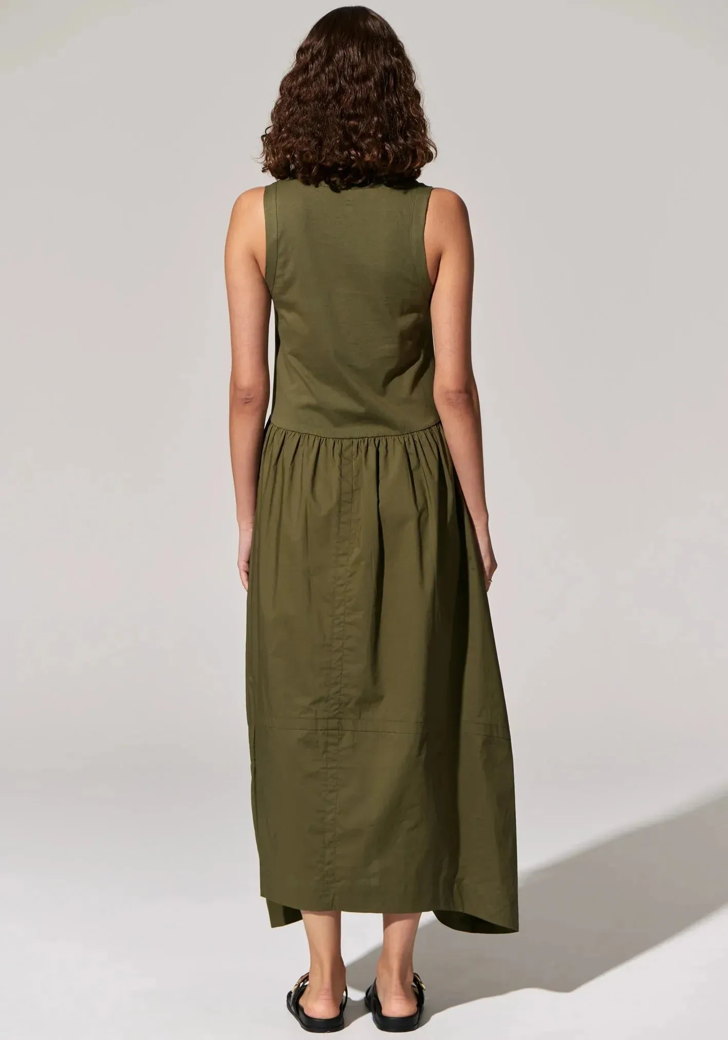 POL Toya Tank Dress in Khaki