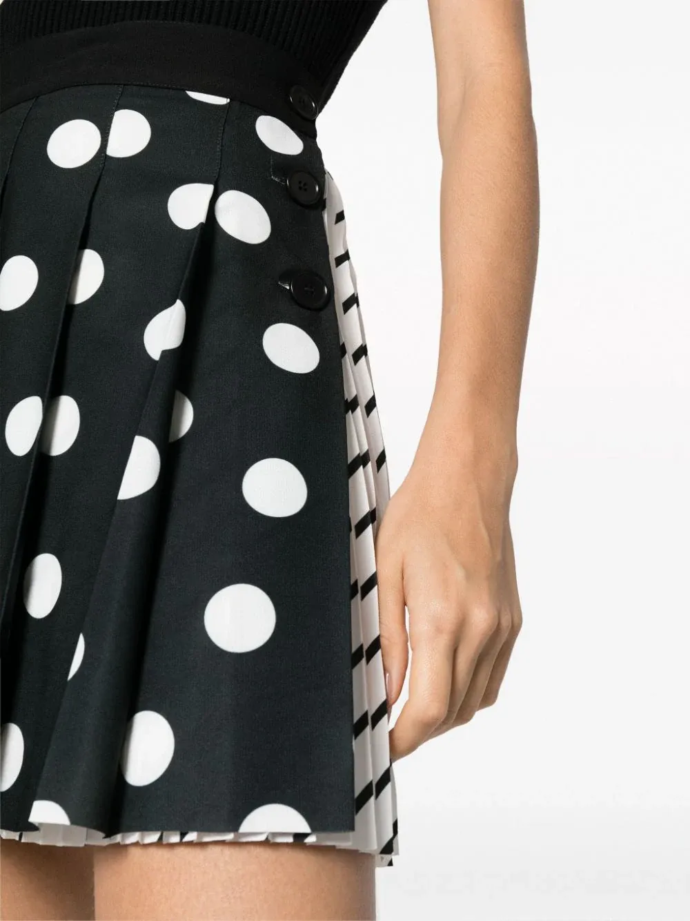 polka dot pleated mini skirt