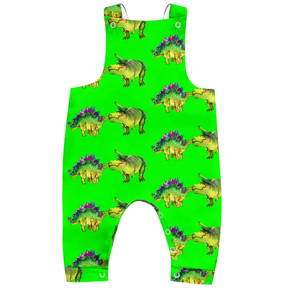 PREORDER Jurassic Bright Short Leg Overalls (Ships w/c 2nd Dec)