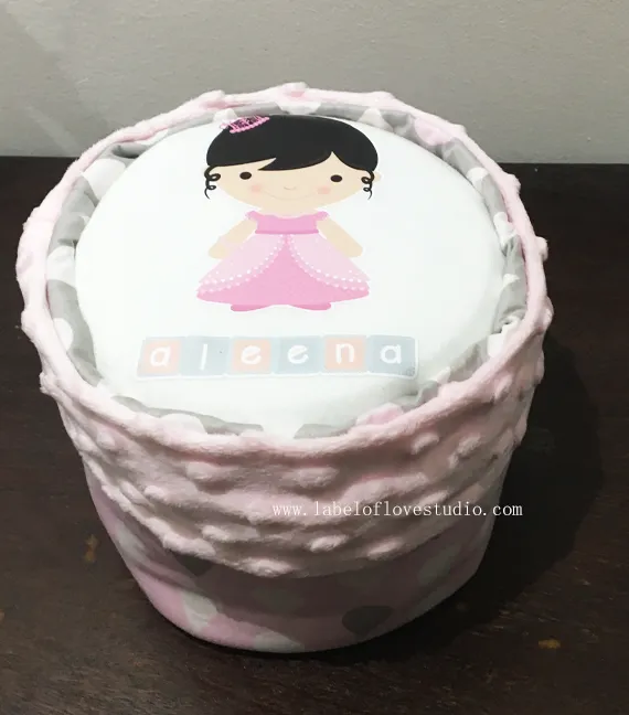 Pretty Princess Personalized Diaper Cake