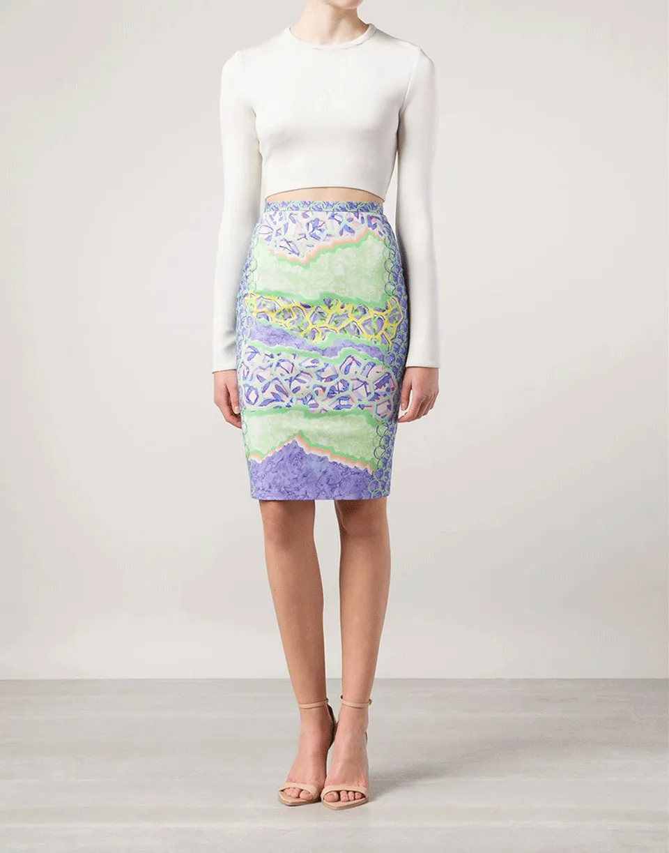 Printed Pencil Skirt