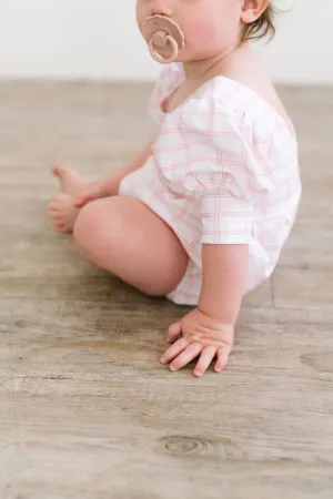 Puff Romper in Pink Picnic