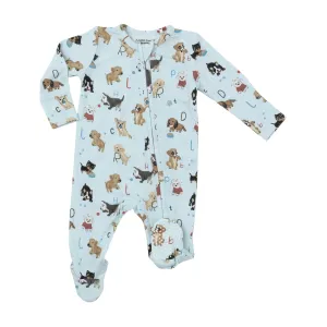 Puppy Alphabet Zipper Footie