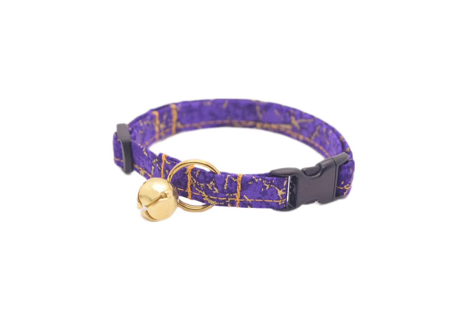 Purple & Gold Marble Cat Collar