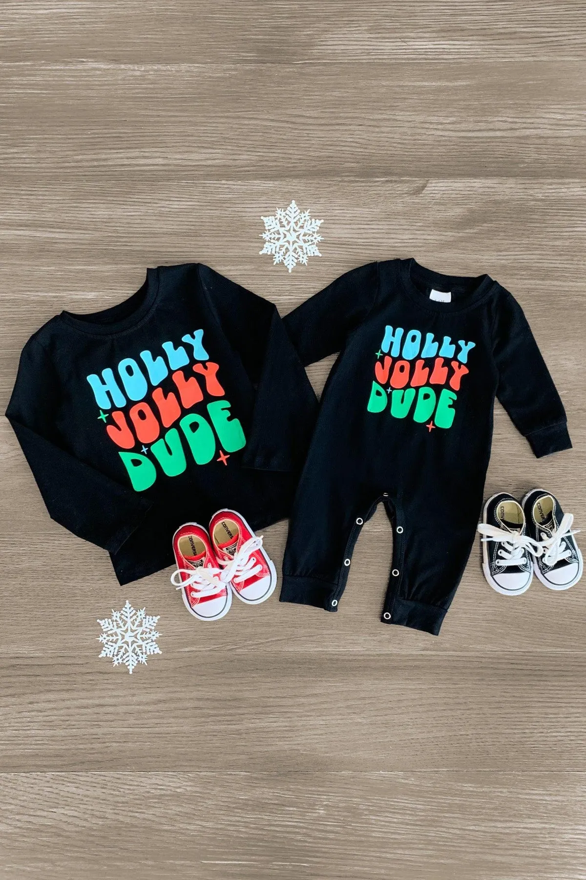 "Holly Jolly Dude" Long Sleeve Top or Romper