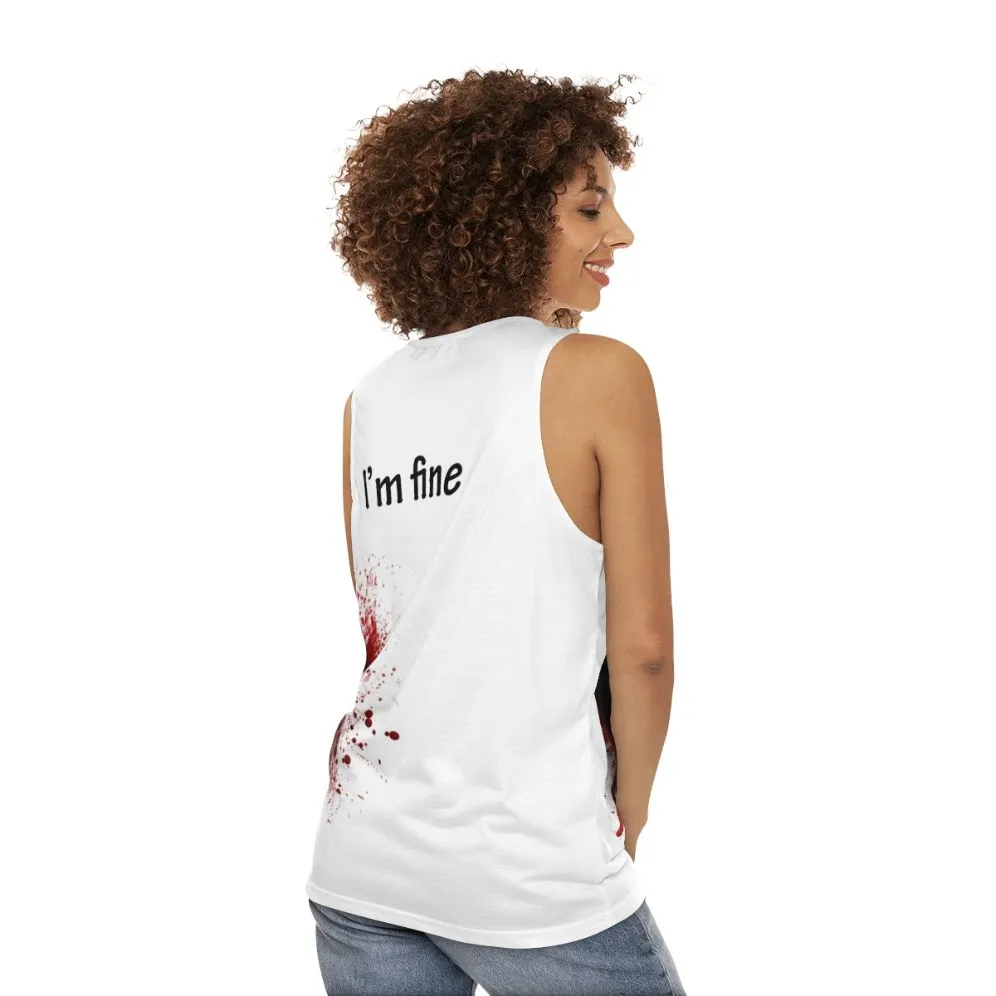 "I Am Fine" Unisex Graphic Tank Top for Gym or Everyday Wear