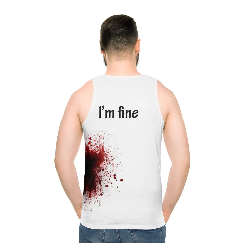 "I Am Fine" Unisex Graphic Tank Top for Gym or Everyday Wear