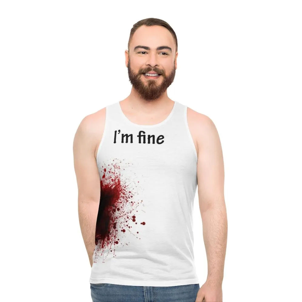 "I Am Fine" Unisex Graphic Tank Top for Gym or Everyday Wear