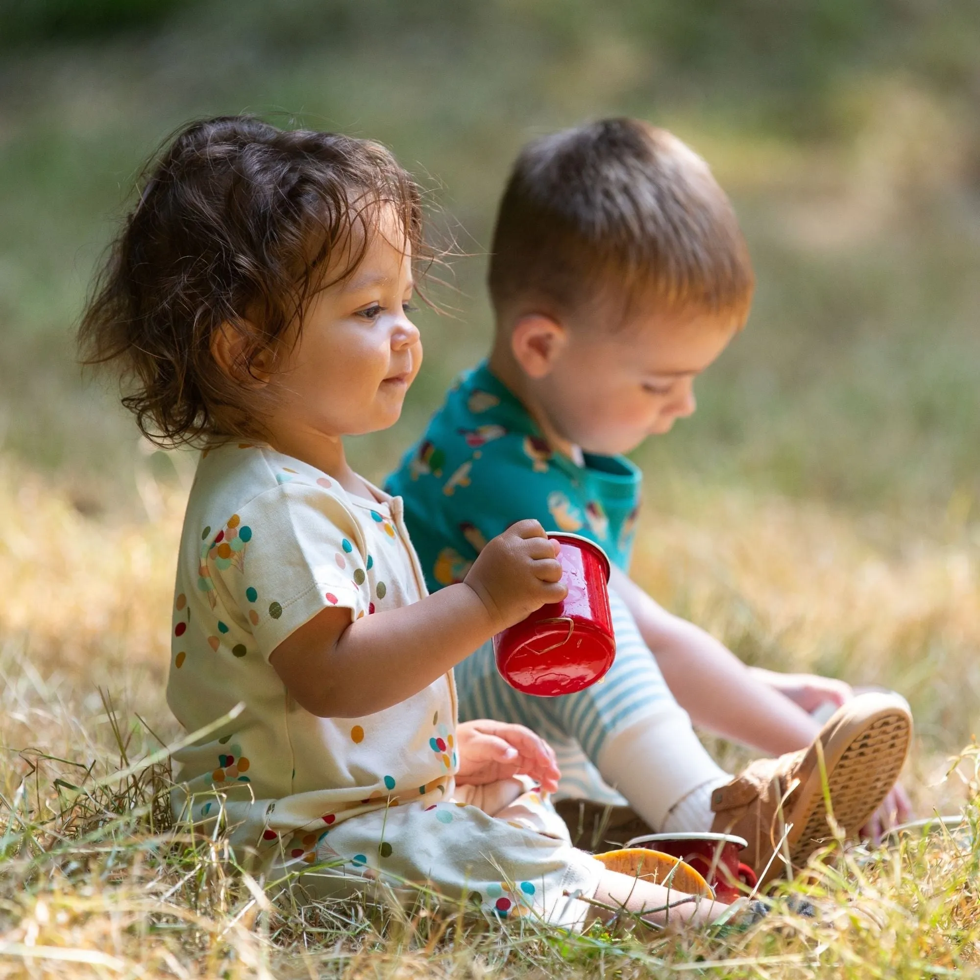 Rainbow Balloons Organic Summer Romper