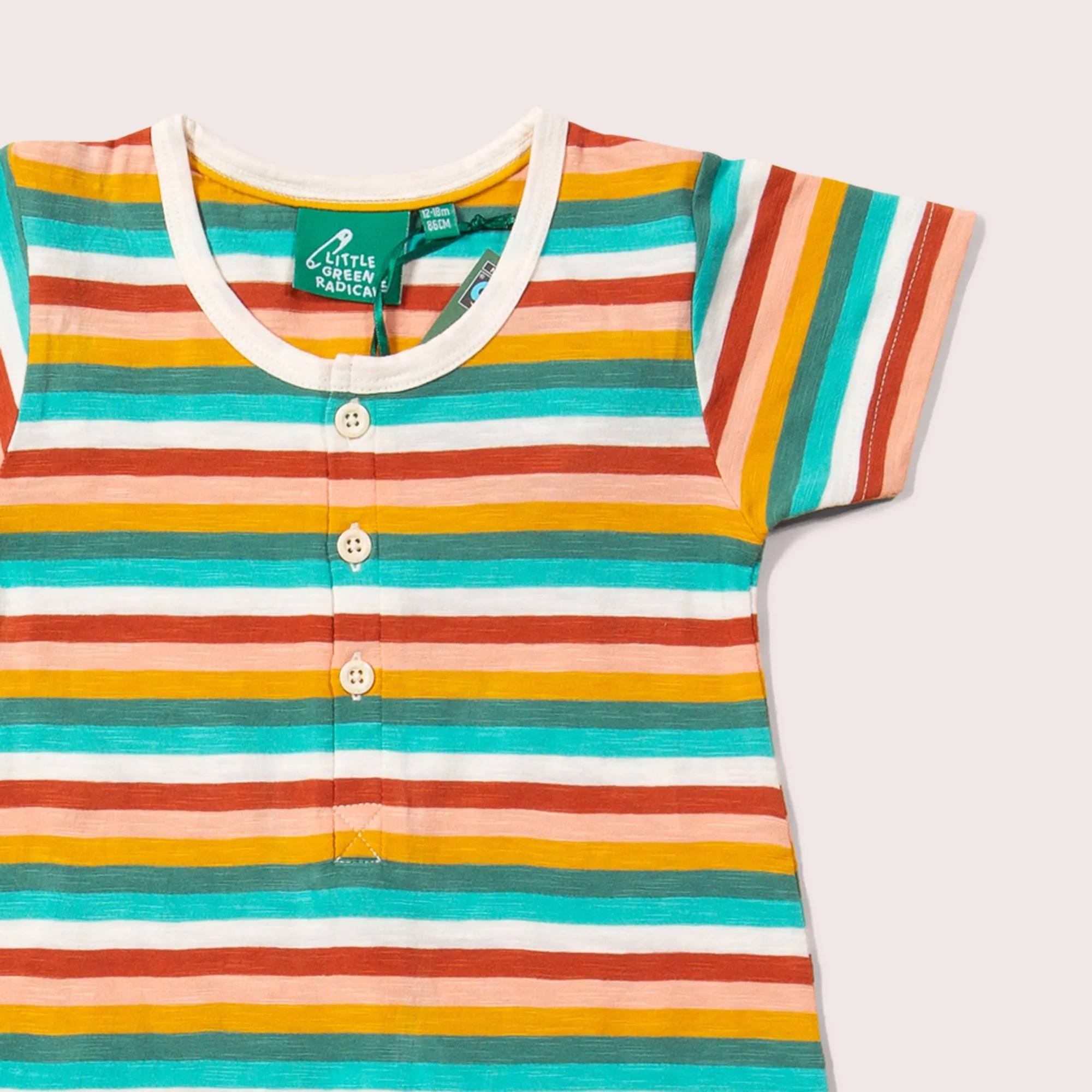 Rainbow Striped Organic Summer Romper