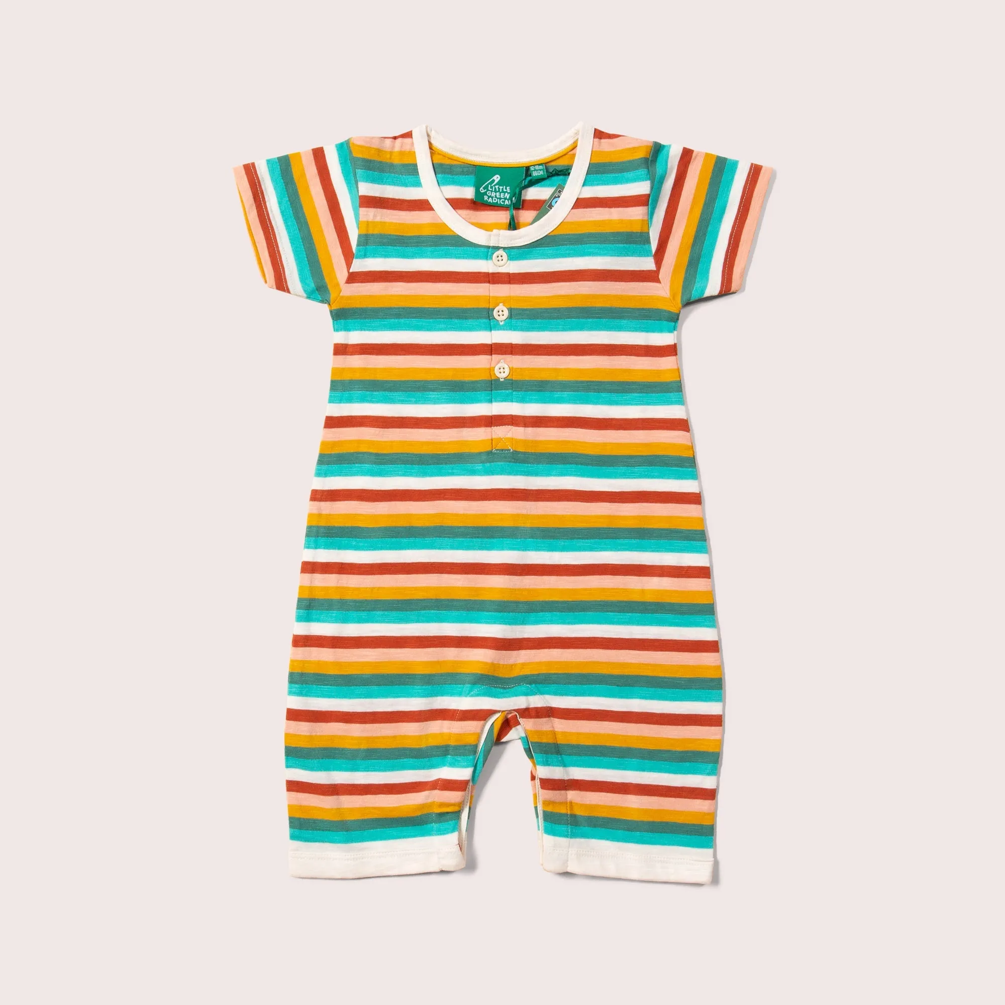 Rainbow Striped Organic Summer Romper