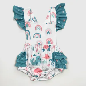 Rainbows over the Ocean Girl's Halter Romper