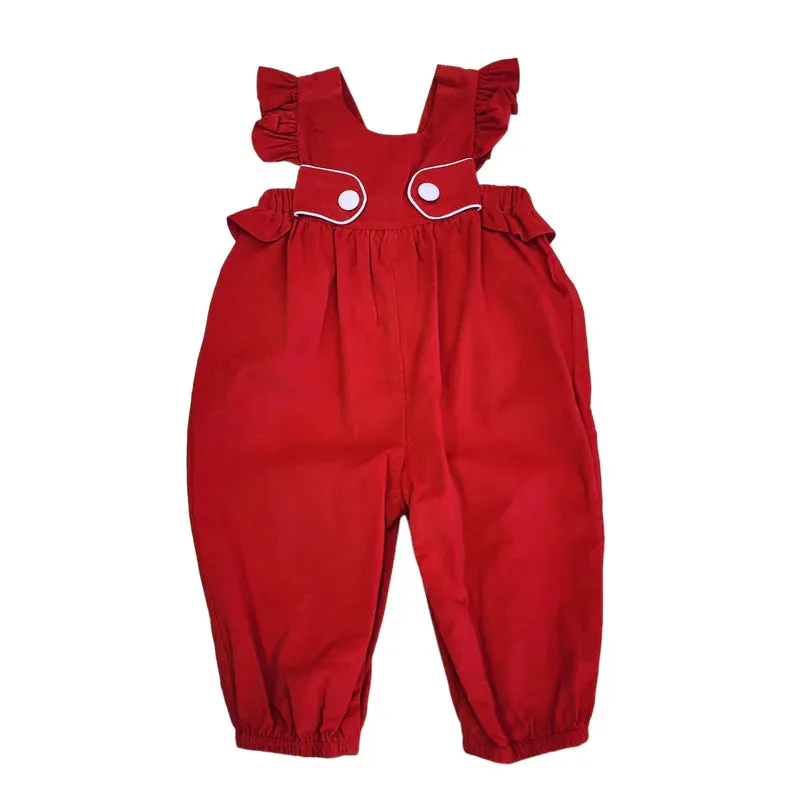 Red Corduroy Romper