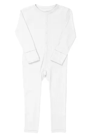 RIB JERSEY FULL BODY - WHITE