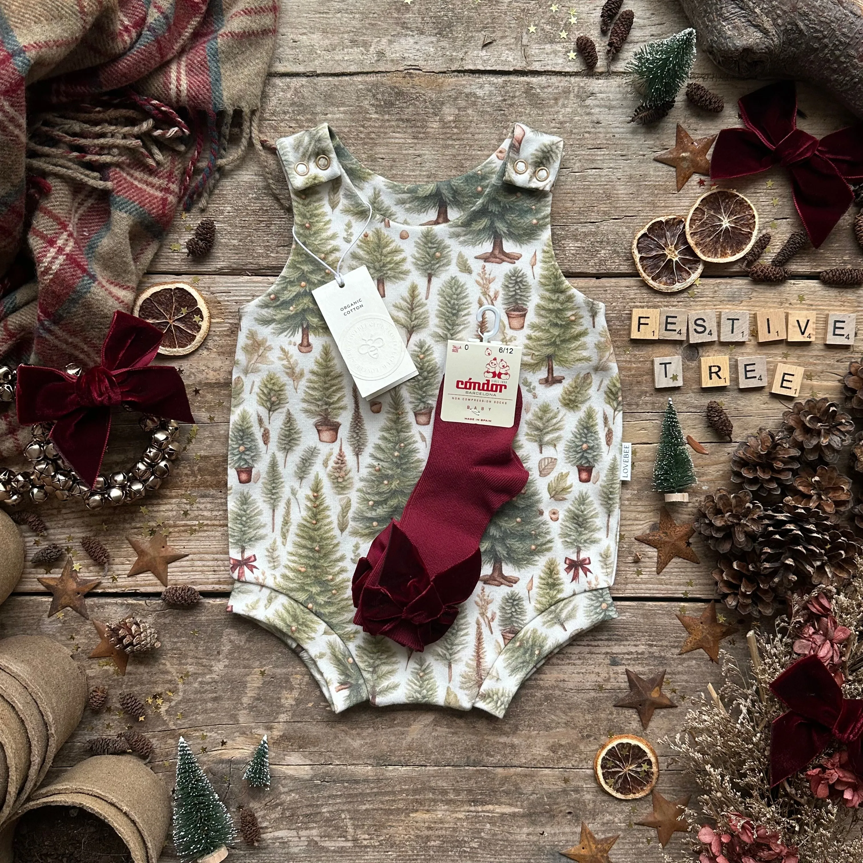 Ribbon Christmas Tree Bloomer Romper | Ready To Post