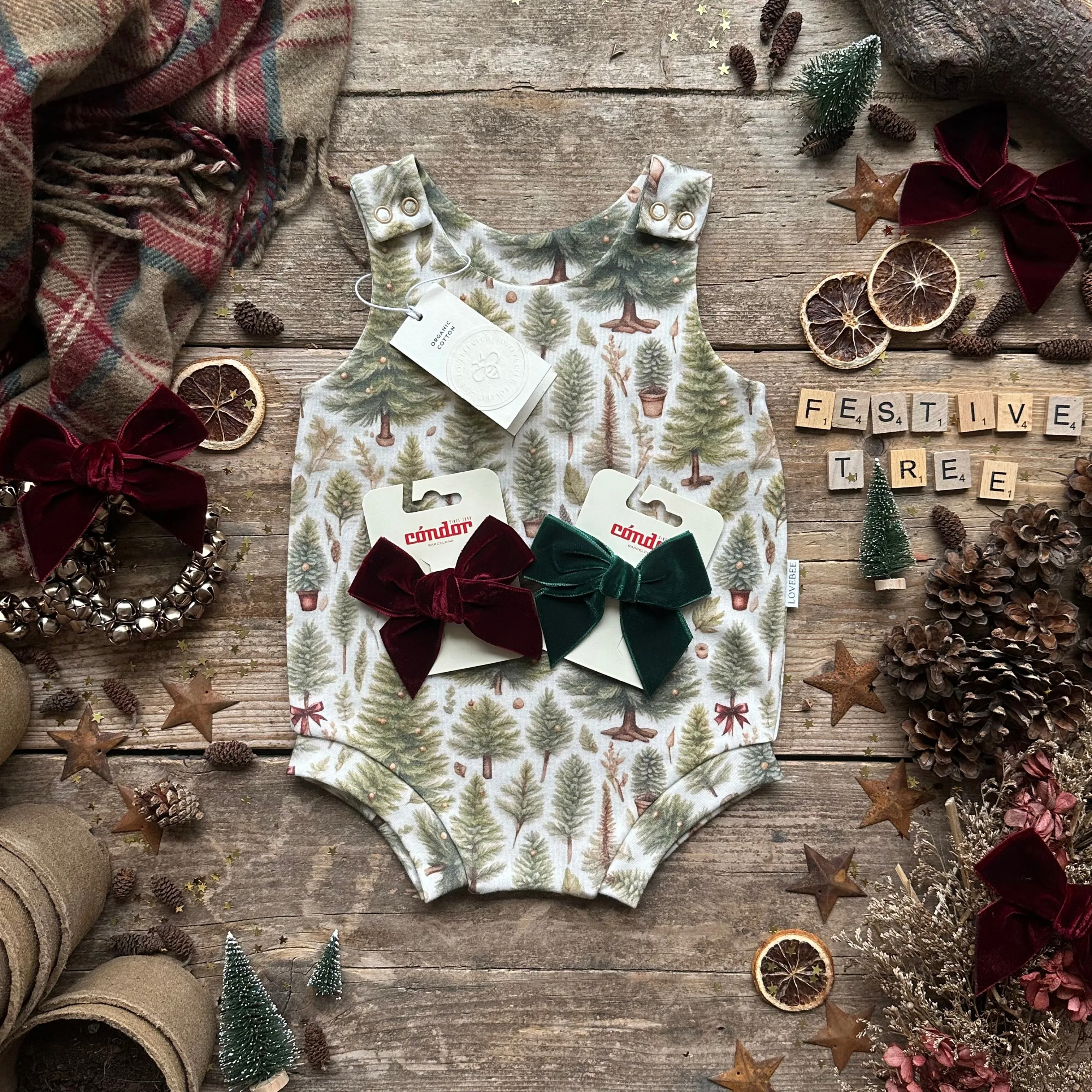 Ribbon Christmas Tree Bloomer Romper | Ready To Post