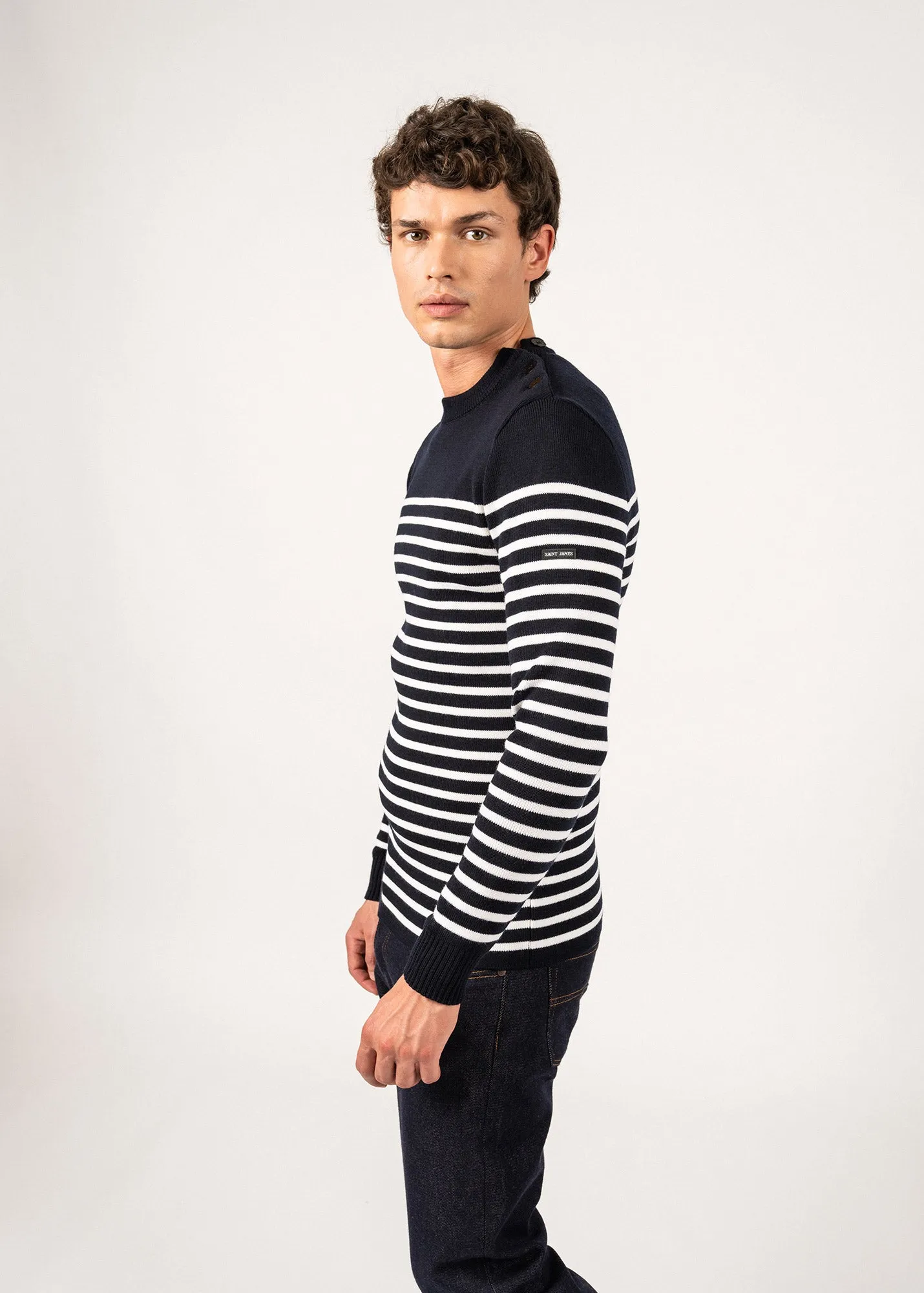 Rochefort striped sailor jumper - slim fit, in merino wool (NAVY/ECUME)