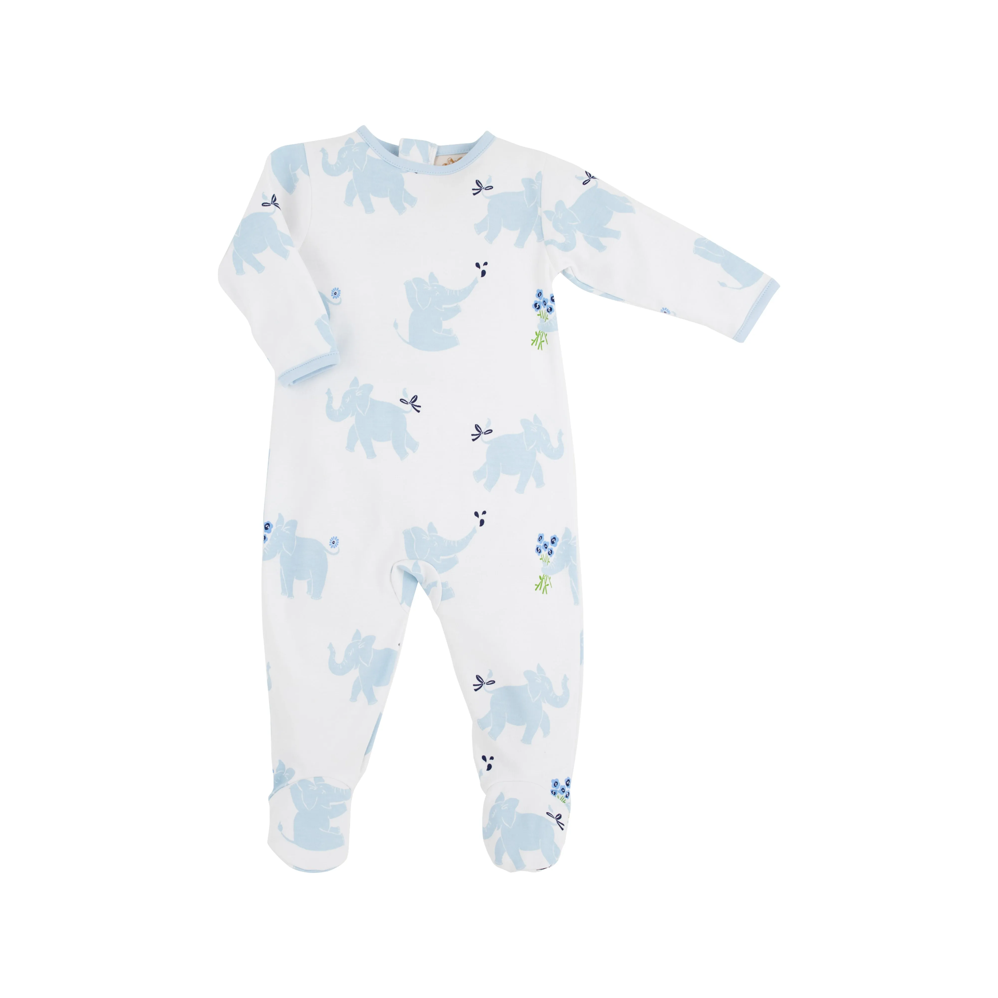 Rock Me Romper - Precious Peanuts (Blue) with Buckhead Blue