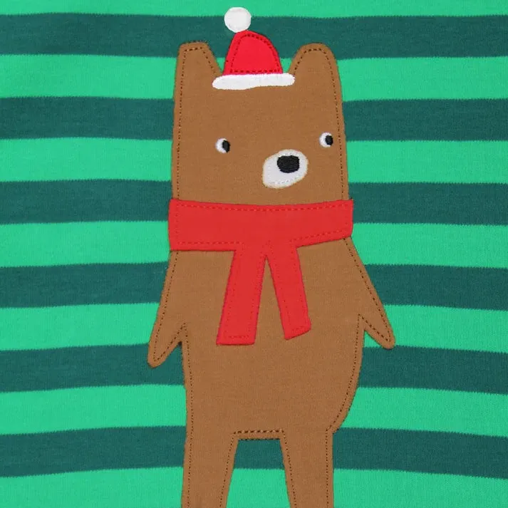 Romper- Christmas bear appliqué