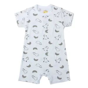 Romper Short Sleeve Small Moon & Sheepz White