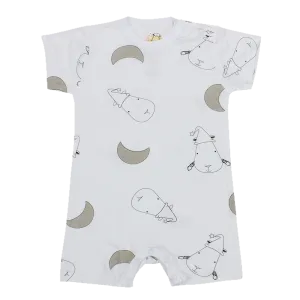 Romper Short Sleeve White Big Moon & Sheepz