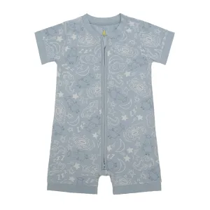 Romper Short Sleeve Zip Baa Baa in the Universe Blue