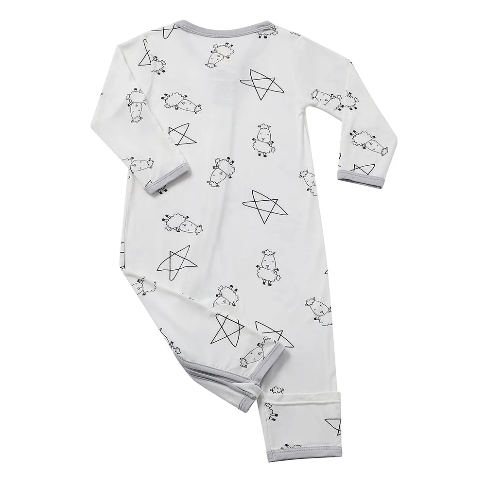 Romper Zip Cute Big Star & Sheepz White