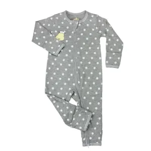 Romper Zip Grey Polka Dot