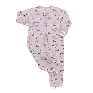 Romper Zip Small Moon & Sheepz Pink