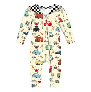 Route 66 - Bamboo Terry Hooded Zippy Romper