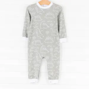 Sage Dinos Romper, Green