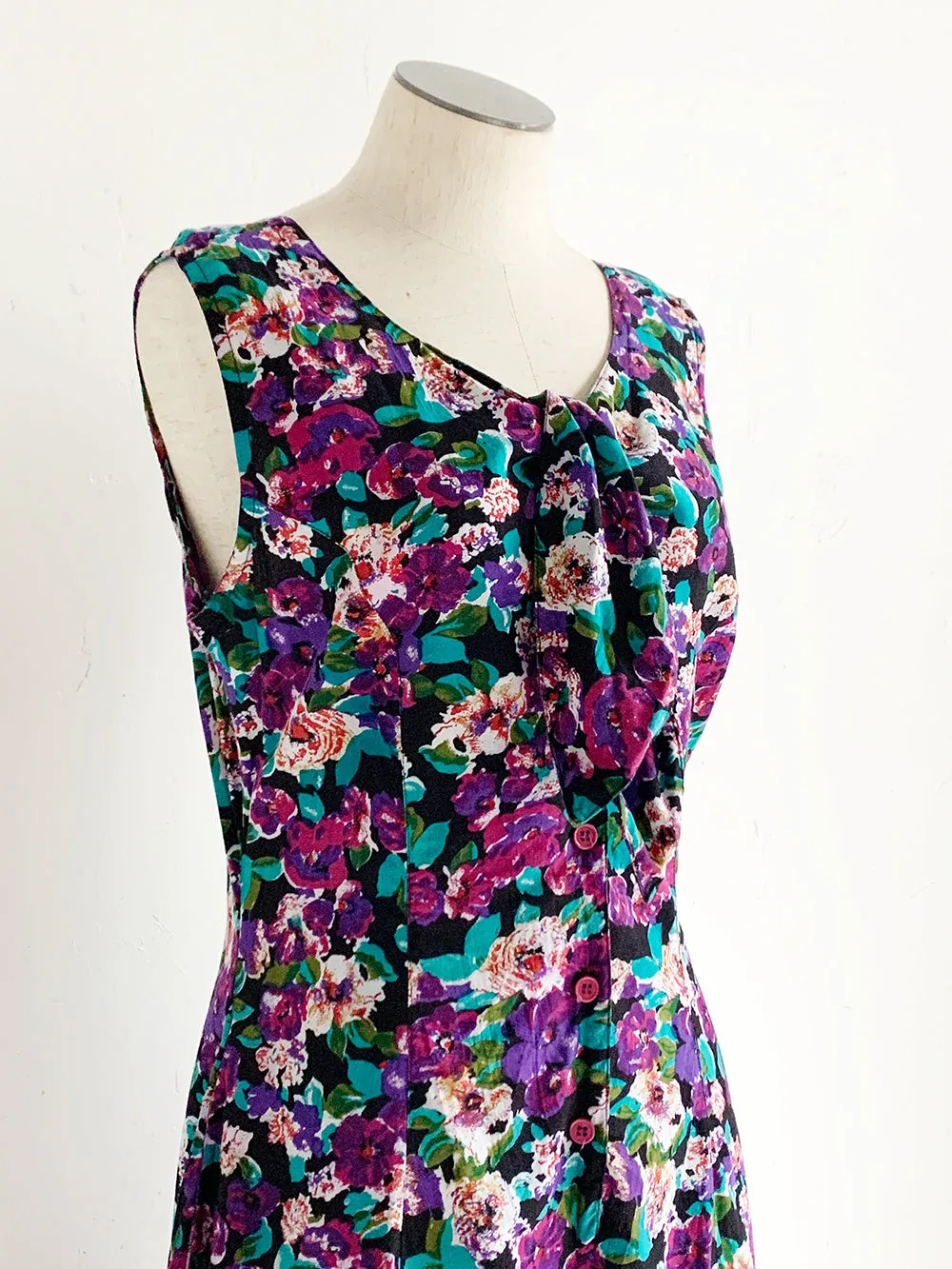 SCA Purple Floral Sleeveless Rayon Romper