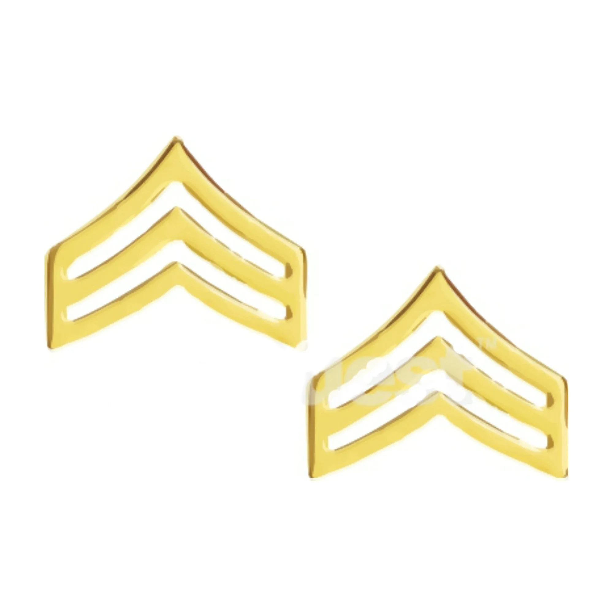 Sergeant Chevron Collar Insignia | Medium | Gold or Silver