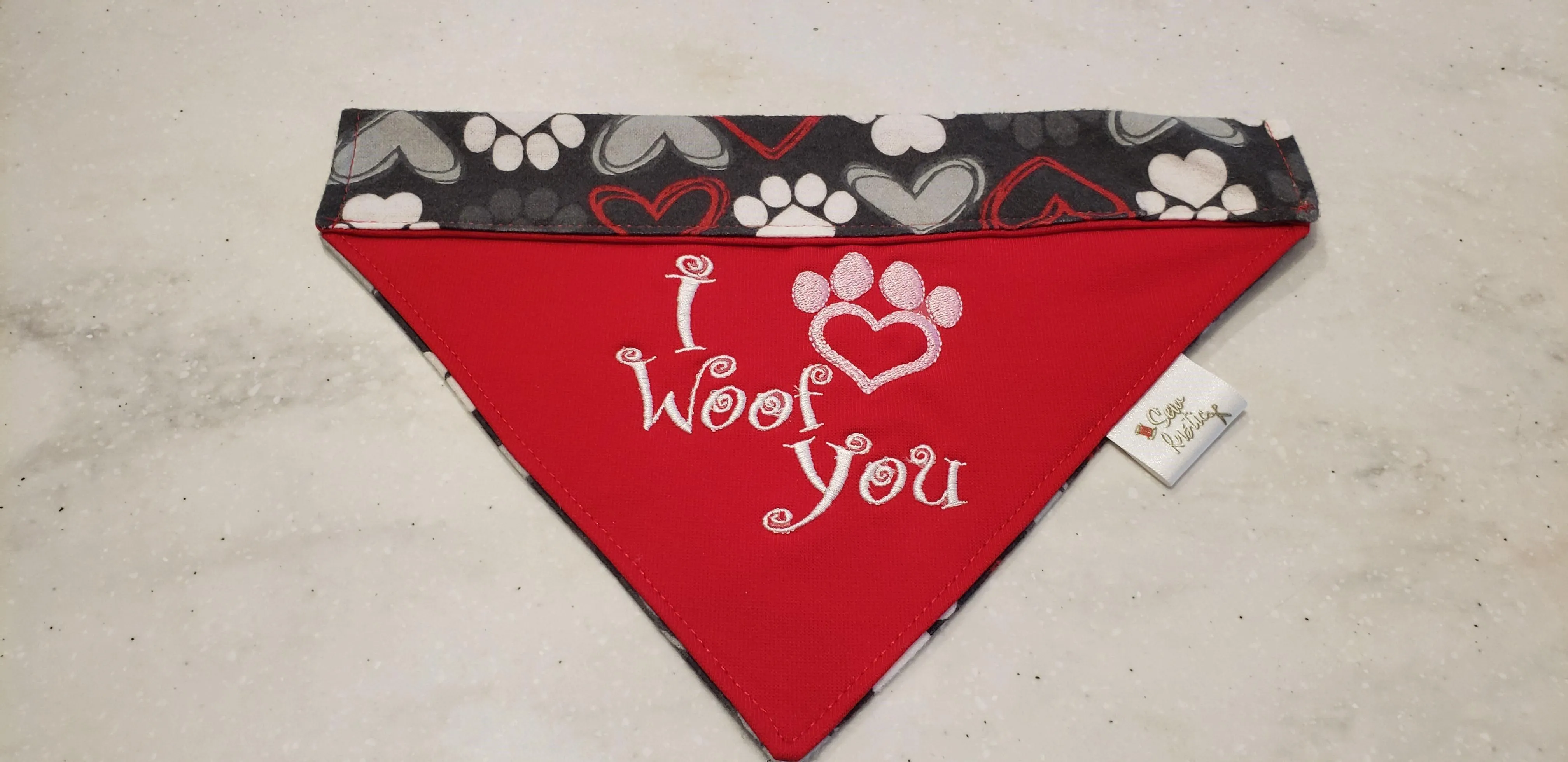 Sewrustic-Embroidered Over The Collar Dog Bandana