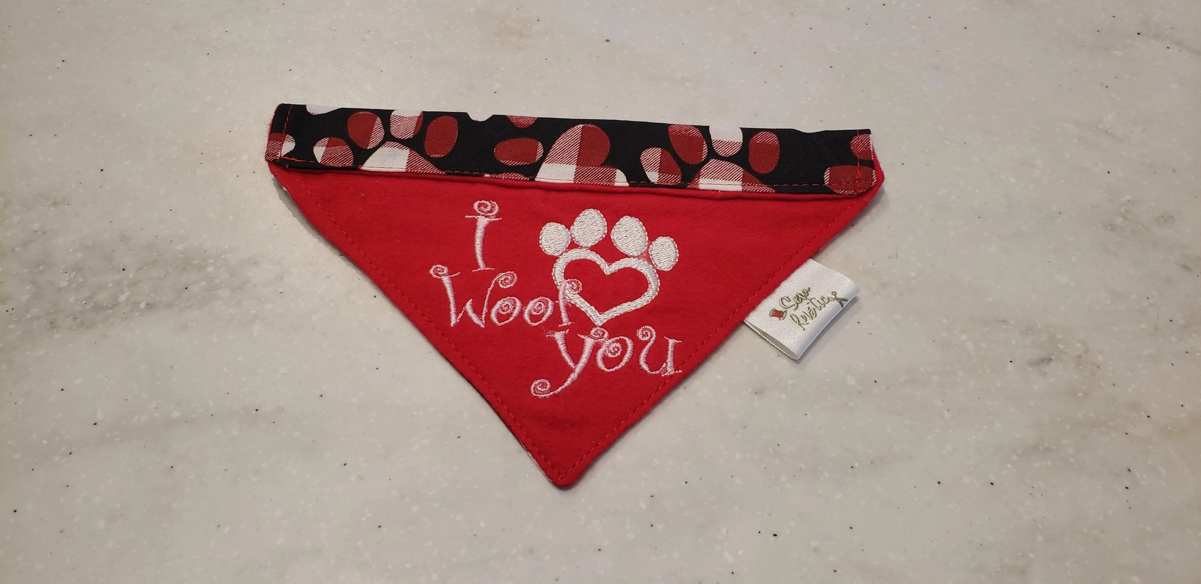 Sewrustic-Embroidered Over The Collar Dog Bandana