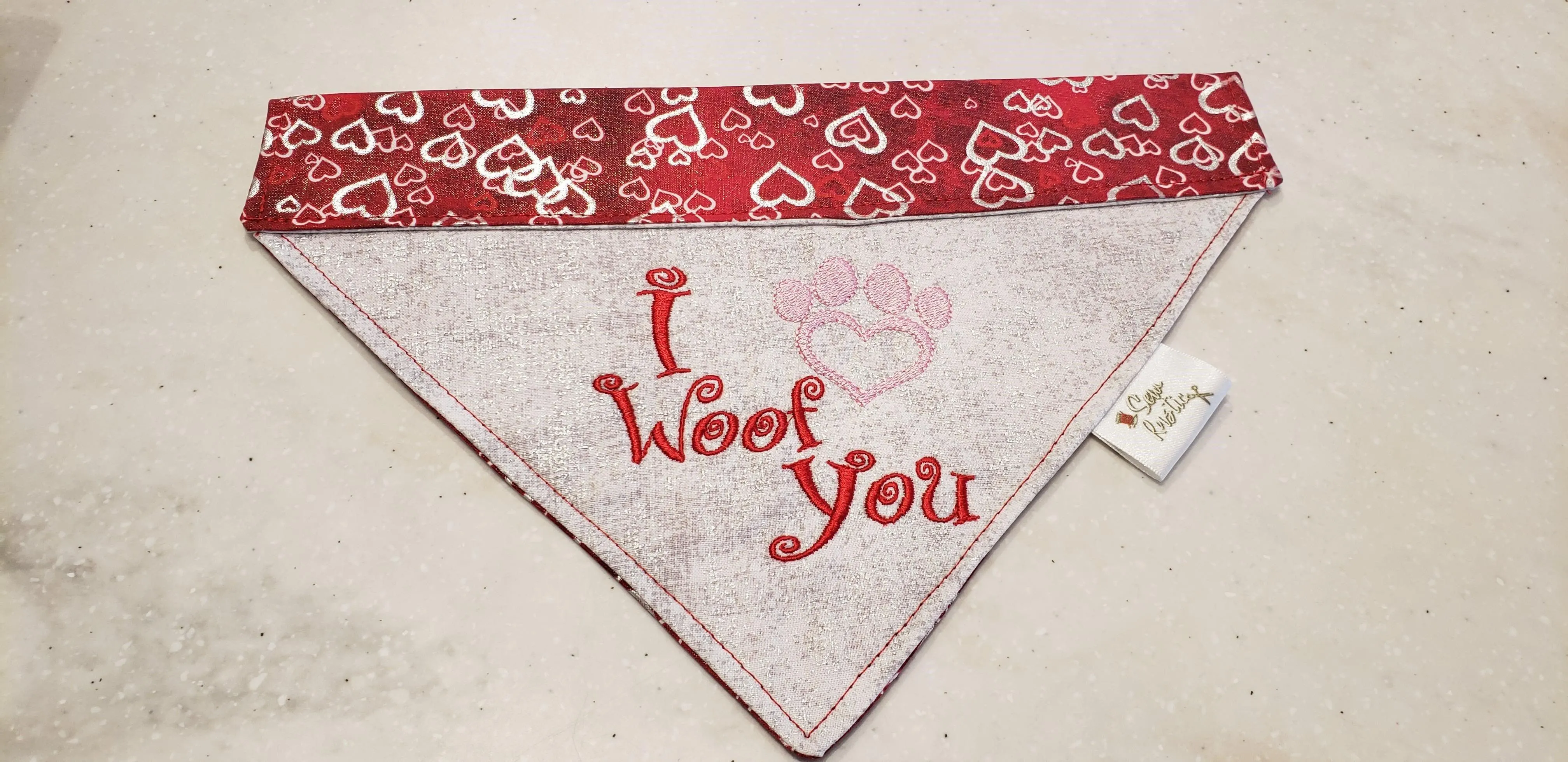 Sewrustic-Embroidered Over The Collar Dog Bandana