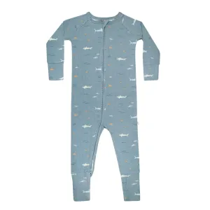 Sharks Small Ribbed Zip Romper